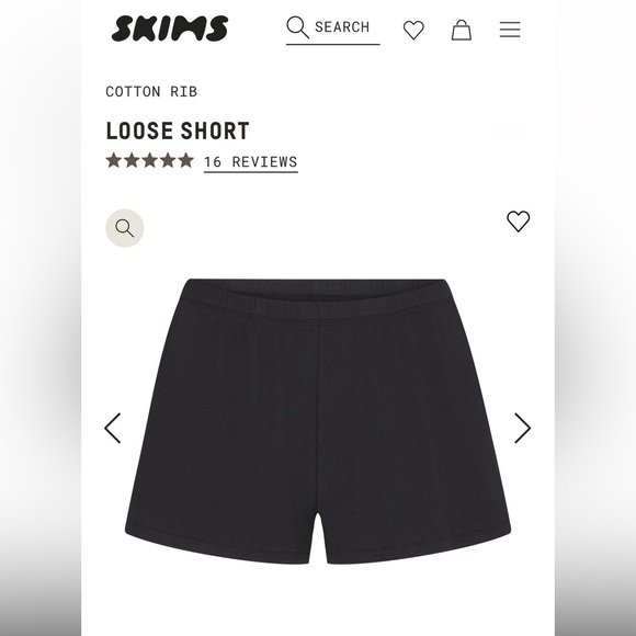 NWT SKIMS black loose shorts size M - Picture 2 of 5